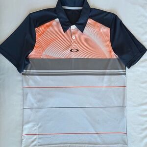 Oakley Men's Navy and Orange Polo Shirt